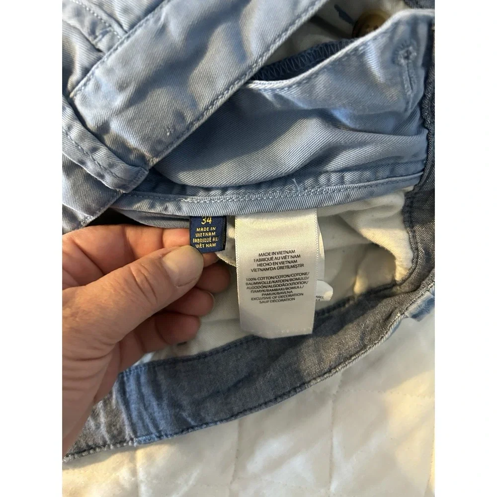 Polo Ralph Lauren Chino Shorts 34 Blue Relaxed Fit Old Money Coastal Preppy Golf